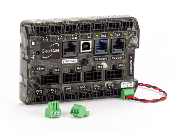 ClearCore with LEDs lit